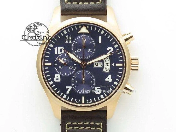MIROTIME 0601 Pilot Chrono SS IW387808 CF3 ZF 1:1 Best Edition On Brown Leather Strap A Soft 7328